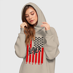 Женское худи-платье Slayer Flag, цвет: миндальный — фото 2