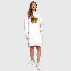 Женское худи-платье Смайл ботаник, цвет: белый — фото 2