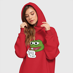 Женское худи-платье Pepe feels good man, цвет: красный — фото 2