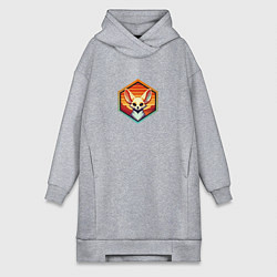 Женское худи-платье Степной фенек, цвет: меланж