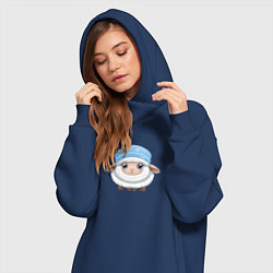 Женское худи-платье Маленькая овечка, цвет: тёмно-синий — фото 2