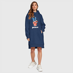 Женское худи-платье USA peace, цвет: тёмно-синий — фото 2