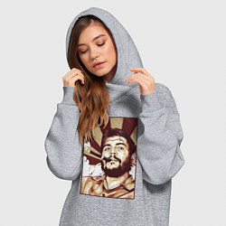 Женское худи-платье Эрнесто - портрет, цвет: меланж — фото 2