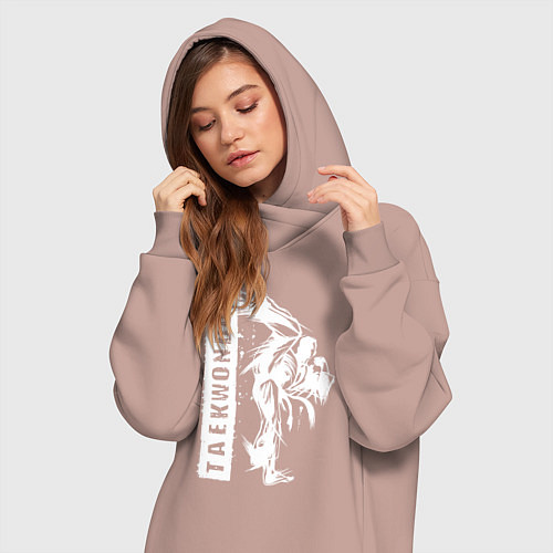 Женская толстовка-платье Taekwondo fighter / Пыльно-розовый – фото 3