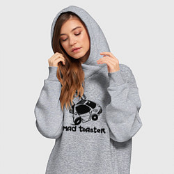 Женское худи-платье Бешеный тостер автомобиль Smart, цвет: меланж — фото 2
