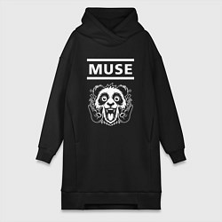 Женское худи-платье Muse rock panda, цвет: черный