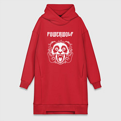 Женское худи-платье Powerwolf rock panda, цвет: красный