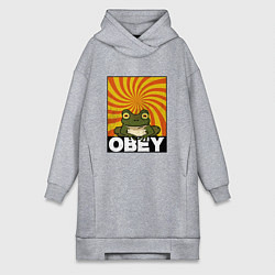 Женское худи-платье Гипножаба по мотивам Футурама на оранжевом фоне, цвет: меланж