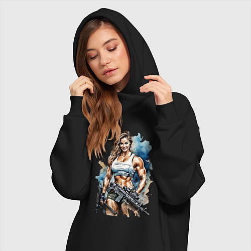 Женская толстовка-платье Женский выбор / Черный – фото 3