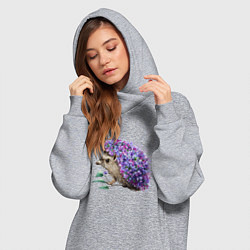 Женское худи-платье Сиреневый ежик, цвет: меланж — фото 2