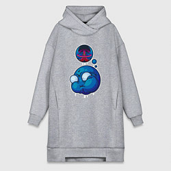Женское худи-платье Тошнотик, цвет: меланж