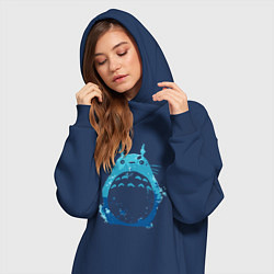 Женское худи-платье Blue Totoro, цвет: тёмно-синий — фото 2
