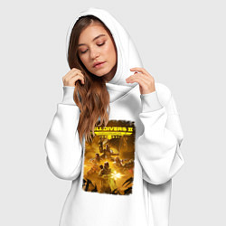 Женское худи-платье Helldivers 2: Battleground, цвет: белый — фото 2