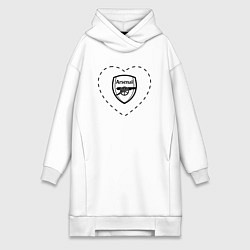 Женская толстовка-платье Лого Arsenal в сердечке