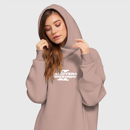 Женская толстовка-платье Helldivers 2: Logo / Пыльно-розовый – фото 3