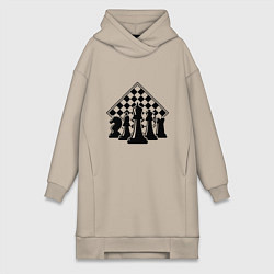 Женское худи-платье The chessboard, цвет: миндальный