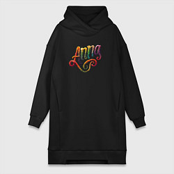 Женское худи-платье Anna yarn art, цвет: черный