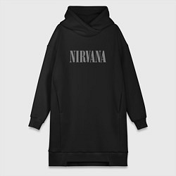 Женское худи-платье Nirvana black album, цвет: черный