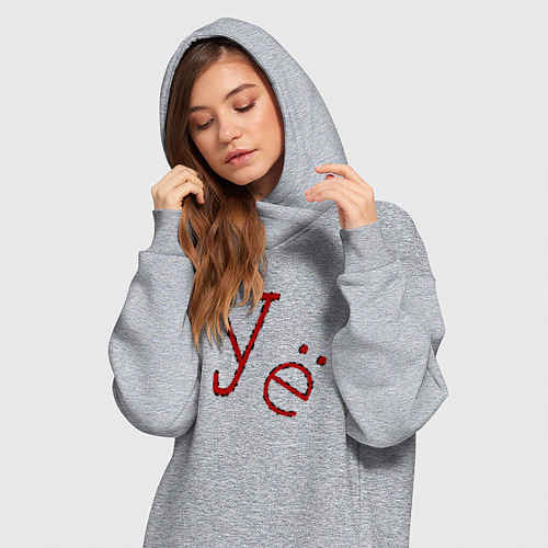 Женская толстовка-платье Надпись уе / Меланж – фото 3