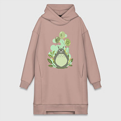 Женское худи-платье Green Totoro, цвет: пыльно-розовый