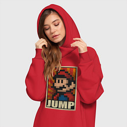 Женское худи-платье Jump Mario, цвет: красный — фото 2