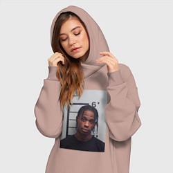 Женское худи-платье Travis Scott magshot, цвет: пыльно-розовый — фото 2
