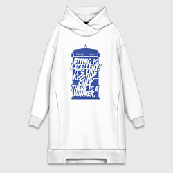 Женское худи-платье Tardis box, цвет: белый