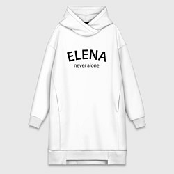 Женское худи-платье Elena never alone - motto, цвет: белый