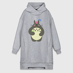 Женское худи-платье Totoro game, цвет: меланж