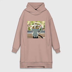 Женское худи-платье Судзумэ закрывающая двери Дайджин, цвет: пыльно-розовый