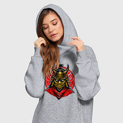 Женское худи-платье Сёгун логотип, цвет: меланж — фото 2