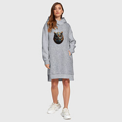 Женское худи-платье Круглая сова, цвет: меланж — фото 2