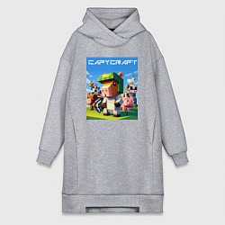 Женское худи-платье Capycraft - collaboration ai art, цвет: меланж