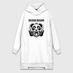 Женское худи-платье Breaking Benjamin - rock panda, цвет: белый