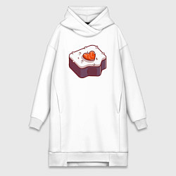 Женское худи-платье Суши моя любовь, цвет: белый