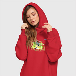 Женское худи-платье Кирара из Геншин Импакт, цвет: красный — фото 2