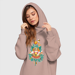 Женское худи-платье Три веселых гнома, цвет: пыльно-розовый — фото 2