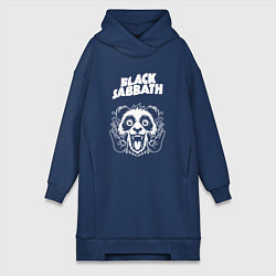 Женское худи-платье Black Sabbath rock panda, цвет: тёмно-синий