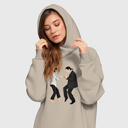 Женское худи-платье Криминальное чтиво танец, цвет: миндальный — фото 2