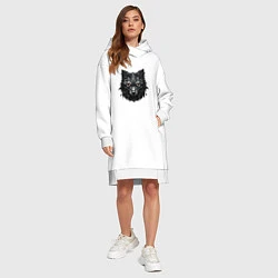 Женское худи-платье Графитовый волк, цвет: белый — фото 2
