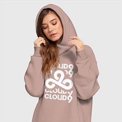 Женское худи-платье Cloud9 - in logo, цвет: пыльно-розовый — фото 2