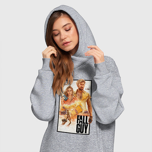 Женская толстовка-платье Каскадеры Райан Гослинг и Эмили Блант / Меланж – фото 3