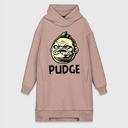 Женское худи-платье Pudge Face, цвет: пыльно-розовый