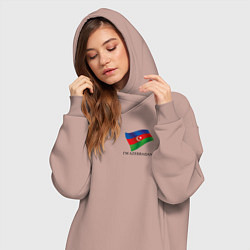 Женское худи-платье Im Azerbaijani - motto, цвет: пыльно-розовый — фото 2