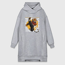 Женское худи-платье Мастер Тигрица кунг фу панда, цвет: меланж