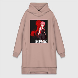 Женское худи-платье Дневник будущего Юно, цвет: пыльно-розовый
