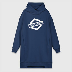 Женское худи-платье Нью-Йорк США, цвет: тёмно-синий