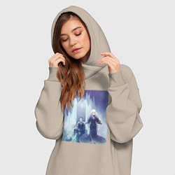 Женское худи-платье Жизнь с нуля в альтернативном мире, цвет: миндальный — фото 2