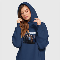 Женское худи-платье Задача трёх тел - физики, цвет: тёмно-синий — фото 2