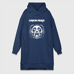 Женское худи-платье Linkin Park rock panda, цвет: тёмно-синий